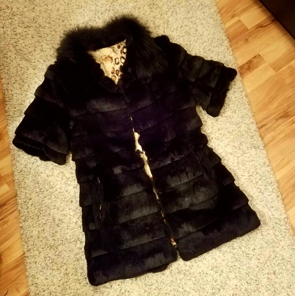 🔖🔖NATURAL Rabbit FUR Coat - Picture 3 of 3